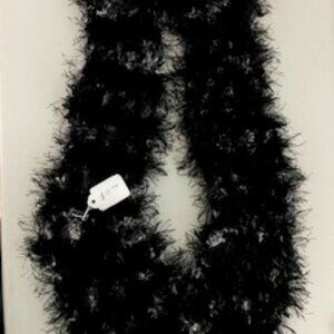 Handmade crochet black and white scarf